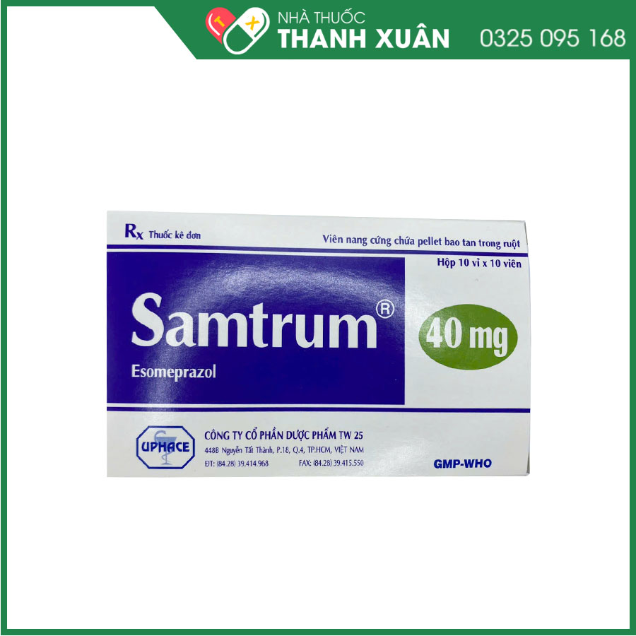 Samtrum 40mg thuốc điều trị triệu chứng bệnh dạ dày và trào ngược dạ dày thực quản, hội chứng Zollinger - Ellison